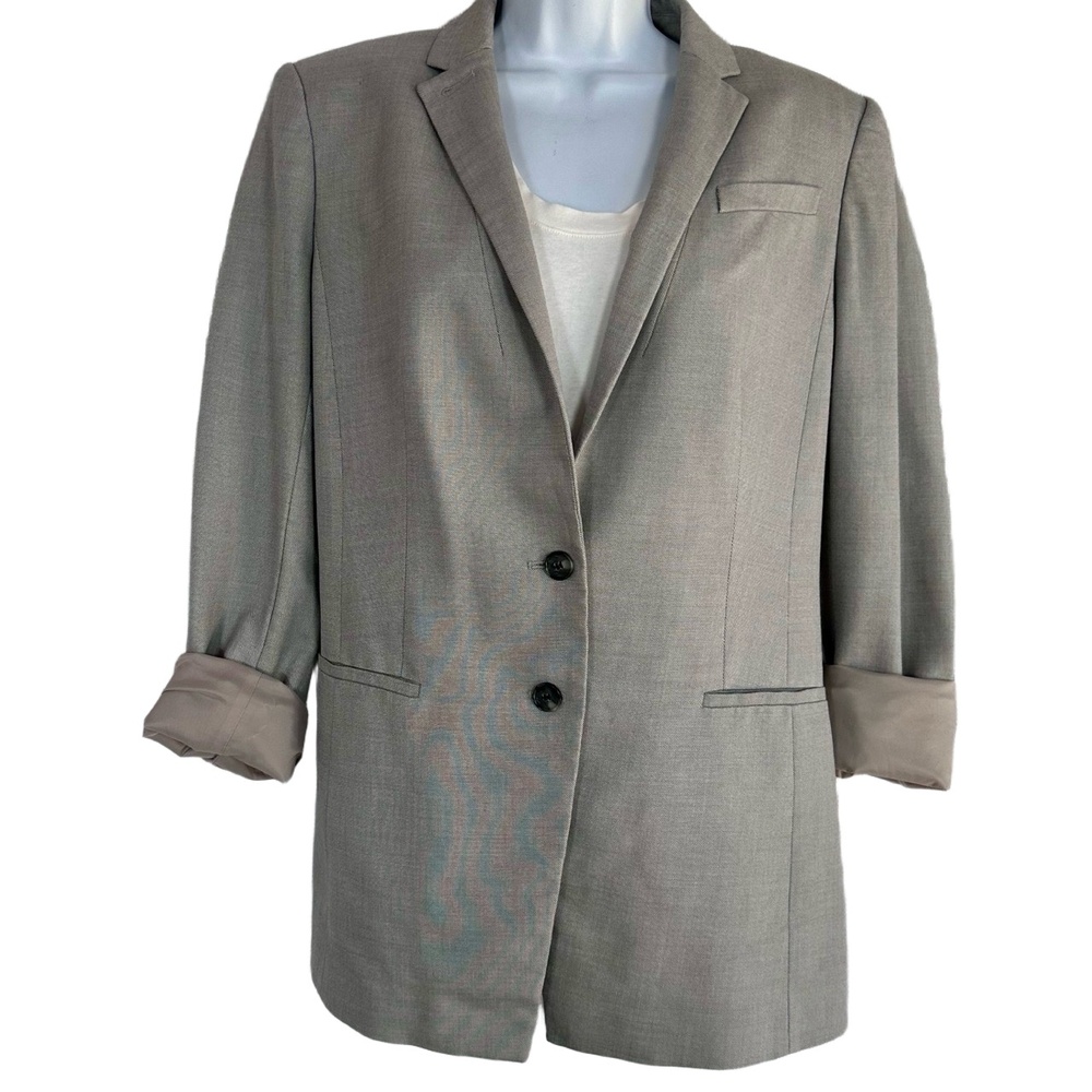 Ann Taylor Light Gray Size 10 Two Button‎ Tailored Blazer - Picture 3 of 10